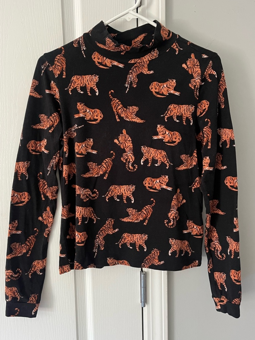 Anthropologie Maeve Tiger Mock Neck Top Shirt